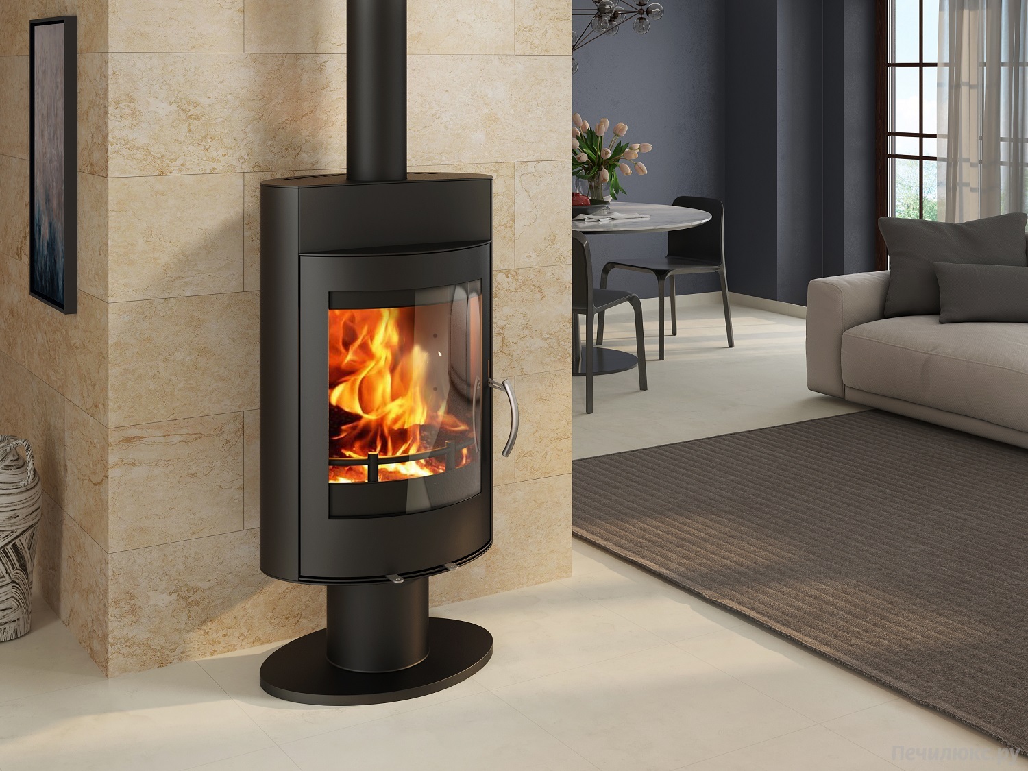 Печь-камин EMBER Миляна на выставке в салоне Печь-камин EMBER Миляна на выставке в салоне