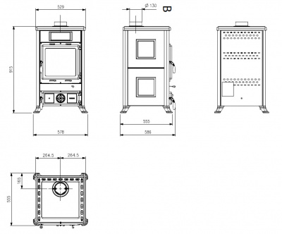 Дровяная печь La NORDICA Rossella R1 Bll Liberty Bordeaux (Бордовый)