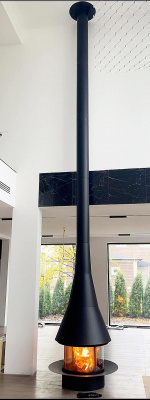 Печь Virtu Центральный Cone HD, подвесной и открытая топка