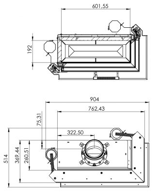 Каминная топка Hitze HST68х43RG