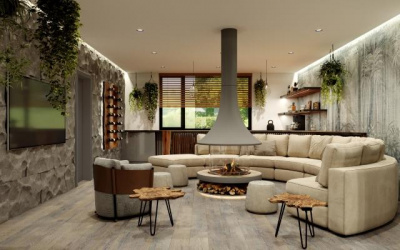 Печь Virtu Центральный 808-2D, подвесной и закрытая топка с улучшенным открыванием одной дверки