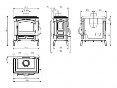 Печь La NORDICA Печь Isetta 16 Nero (черный)