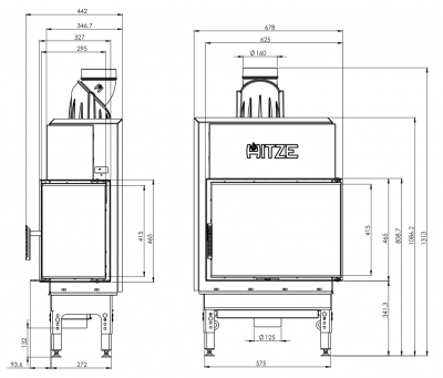 Каминная топка Hitze HST59x43R