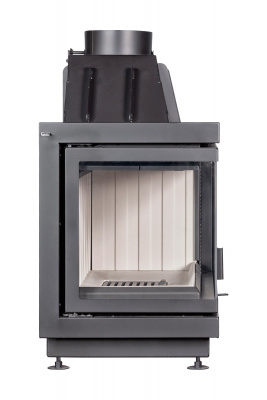Каминная топка Экокамин Альфа 700 два стекла левая черный шамот