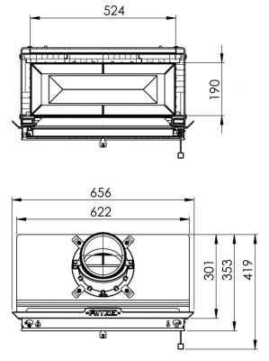 Каминная топка Hitze HST54x39S I