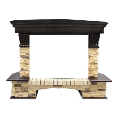 Портал для электрокамина DIMPLEX Pierre Luxe угл. сланец универ-й (Sym 2608), темный дуб