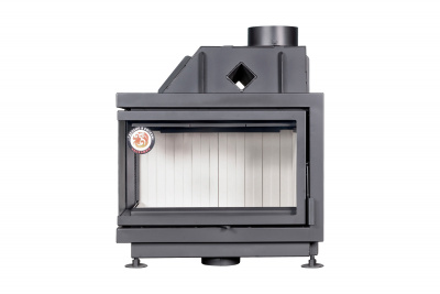 Каминная топка Экокамин Альфа 700 два стекла левая черный шамот