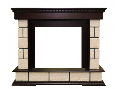 Портал для электрокамина DIMPLEX Shateau (Sym 2608) камень белый, темный дуб