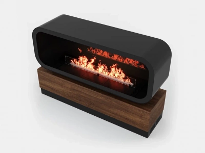  LUX FIRE Тумба глухая Империал-1400 с автоматическим биокамином Genius-I 1000