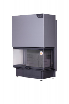 Каминная топка Экокамин Дельта 1000КB три стекла черный шамот