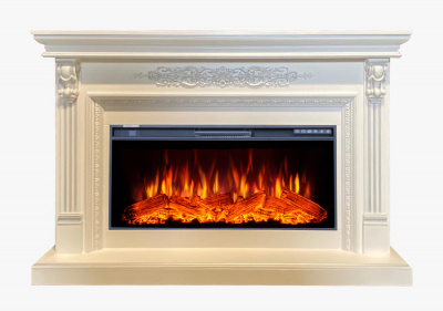 Портал для электрокамина INTER-FLAME Белла под FreeSpace 40 QZ бежевый с золотом