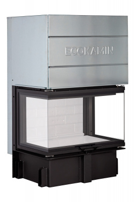 Каминная топка Экокамин Дельта 800P три стекла принтинг подовое горение