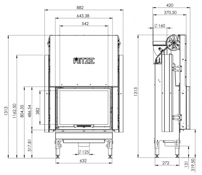 Каминная топка Hitze HST59x43G