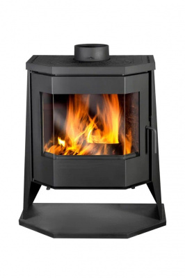 Печь Экокамин БАВАРИЯ ПАНОРАМА ПРИЗМА с плитой