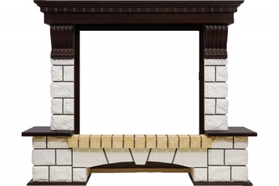 Портал для электрокамина DIMPLEX Pierre Luxe универс-й (Sym 2608) камень белый, венге