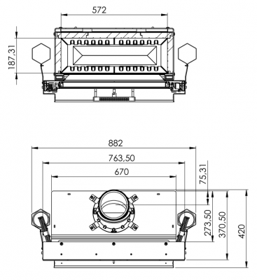 Каминная топка Hitze HST59x43G