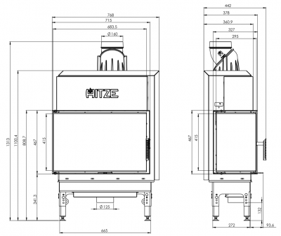 Каминная топка Hitze HST68х43L