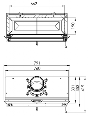 Каминная топка Hitze HST68х43S