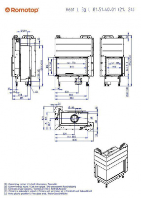 Каминная топка ROMOTOP HEAT R 3G L 81.51.40.24 (HR/L3LF 21)