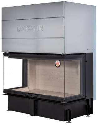 Каминная топка Экокамин ДЕЛЬТА 1200Р три стекла принтинг подовое горение