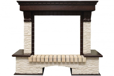 Портал для электрокамина DIMPLEX Pierre Luxe универ-й мелкий слан. беж. (Sym 2608), темный дуб