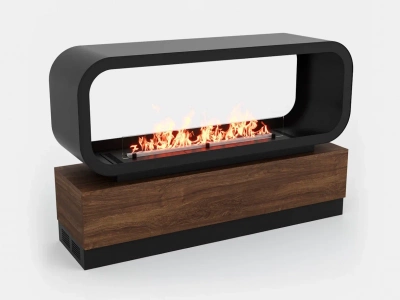  LUX FIRE Тумба сквозная Империал-1400 с автоматическим биокамином Genius-I 1000