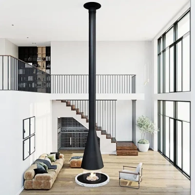 Печь Virtu Центральный Cone 2D, подвесной и открытая топка