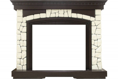 Портал для электрокамина DIMPLEX Glasgow (Sym 2608) камень белый, темный дуб