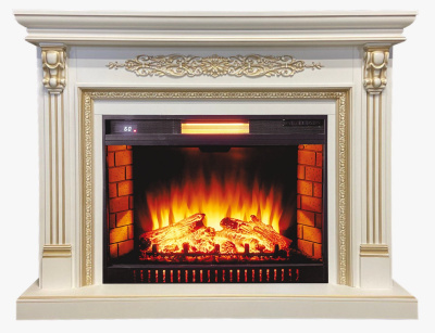 Портал для электрокамина INTER-FLAME Белла под Antares 31 LED FX Quartz бежевый с золотой патиной