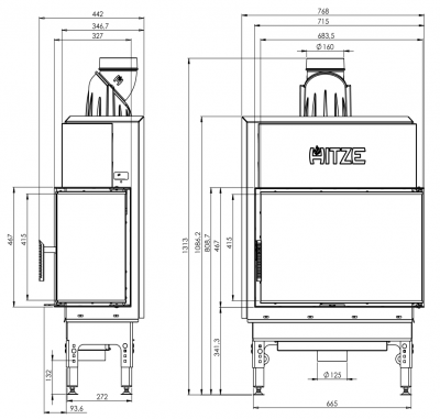 Каминная топка Hitze HST68х43R