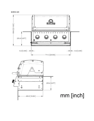 Газовый гриль Broil King Baron 420 BI встраиваемый